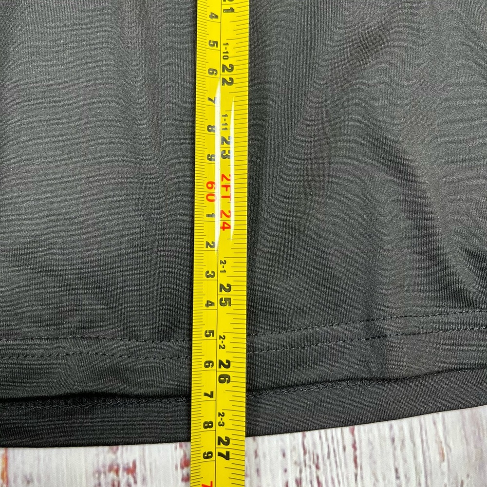 New Women's Black Polyester T-Shirt With Plaid Pocket Size 4XL - Picture 8 of 9